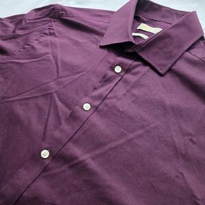 Michael Kors Men's Deep Purple Casual Button Down Shirt